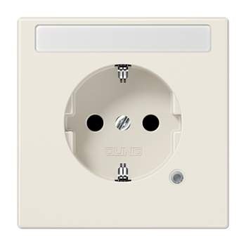 JUNG SCHUKO-розетка с полем для надписи и индикатором, слоновая кость LS1520NAKO