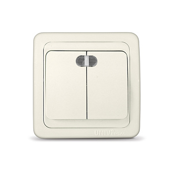 UNIVersal "Валери" Выключатель "слоновая кость" (ivory) 2 кл. с подсветкой Б-В0123