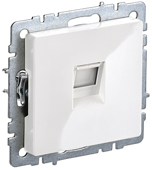 IEK BRITE BASE Белый Розетка телефонная RJ11 РТ10-БрБ