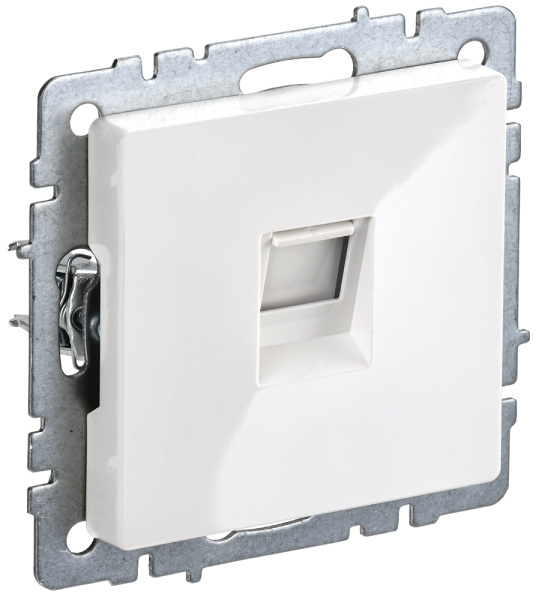 IEK BRITE BASE Белый Розетка телефонная RJ11 РТ10-БрБ