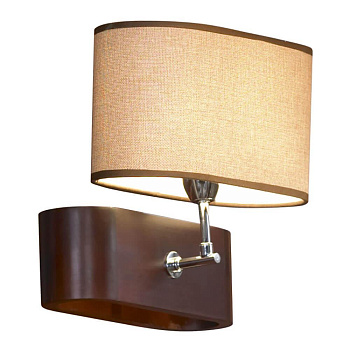 Lussole S.R.L Металл/дерево Хром / дерево Ткань Светильник настенный E27 60W LSF-2101-01