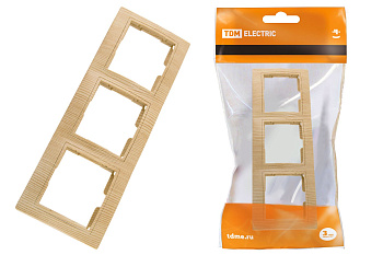 TDM Рамка 3-х постовая горизонтальная "ЭКО" (сосна) "Таймыр" SQ1814-0228