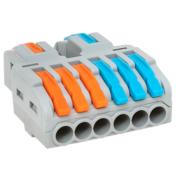 EKF Строительно-монтажная клемма СМК 222-426 разветвительная 6 выходов 0,08-4 мм2