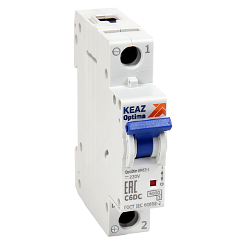 КЭАЗ Выключатель автоматический модульный OptiDin BM63-1C6-DC-RP-УХЛ3 339199