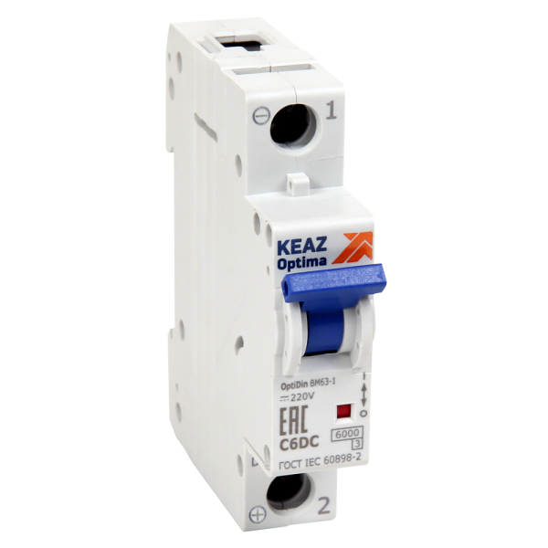 КЭАЗ Выключатель автоматический модульный OptiDin BM63-1C6-DC-RP-УХЛ3 339199