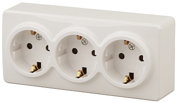 ЭРА 11-2209-02 Эксперт Сл.кость Розетка 3-ая с/з со шт ОУ