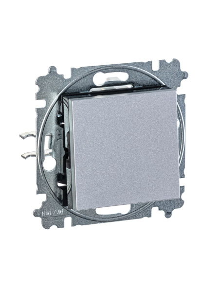 Купить ABB EPJ Levit серебро / дымчатый чёрный Переключатель 1-клавишный 2CHH590645A6070
