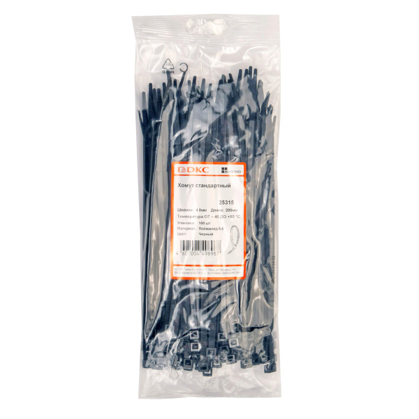 Купить DKC Хомут P6.6 стандартный, черный, 4,8x200  (новый аналог  25315SR)