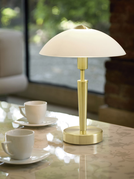 Купить Eglo Лампа настольная SOLO 1 с сенсорн. диммером, 1X60W (E14), латунь 87254