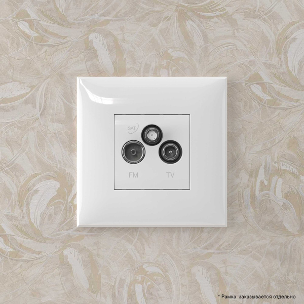 Купить DKC Розетка TV-FM-SAT в стену, "Avanti", "Белое облако"