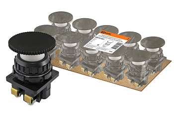 TDM Выключатель кнопочный КЕ 021-У2-исп.3 гриб без фиксации черный 2р 10A 660B IP40 SQ0753-0021