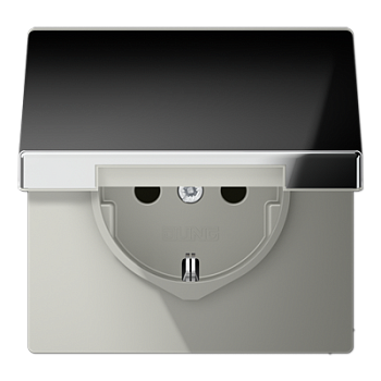 JUNG Штепсельная розетка SCHUKO 16A 250V~ с откидной крышкой; полированный хром GCR1520KL