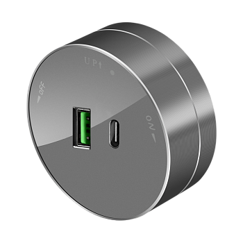 Systeme Electric MultiTrack Графит Розетка 2хUSB (тип А+С) 18Вт, 5В/3А