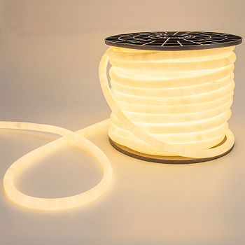 NEON-NIGHT Гибкий Неон LED 360 (круглый) - ТЕПЛЫЙ БЕЛЫЙ, бухта 50м 131-036
