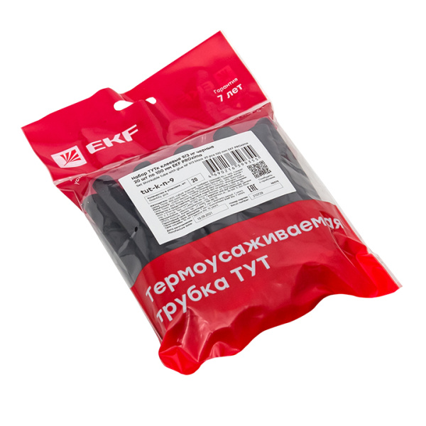 Купить EKF PROxima Набор ТУТк клеевые 9/3 нг черные 20шт по 100мм