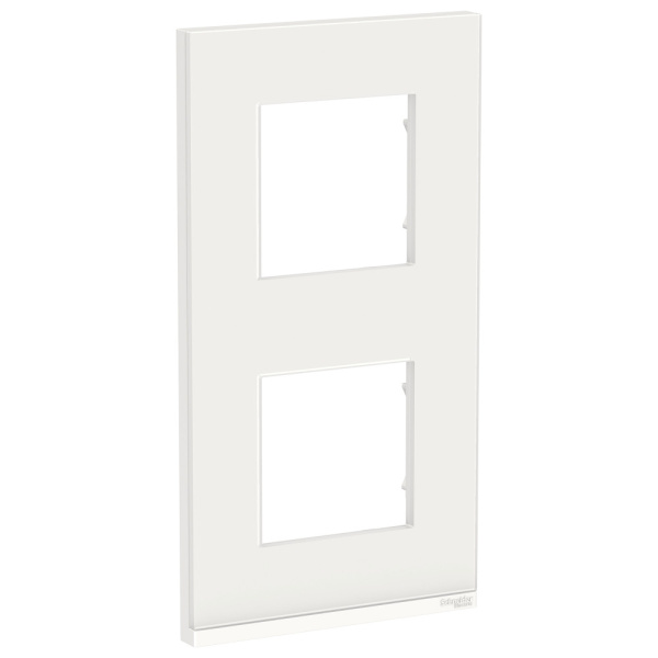 SE Unica Pure Белое стекло/Белая Рамка 2-ная вертикальная NU6004V85