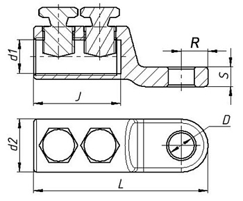 ЗЭТАРУС Наконечник болтовой 2НБ-3-002 (150-240) ЗЭТАРУС zeta10549