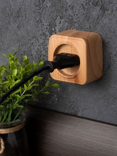 Купить EKF Basic Минск Светлое дерево Розетка б/з, 10А, ОП