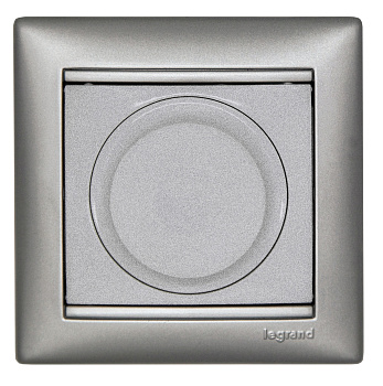 Legrand Valena Classic Алюминий Светорегулятор поворотный универсальный 2-проводный 5-300 Вт 770263