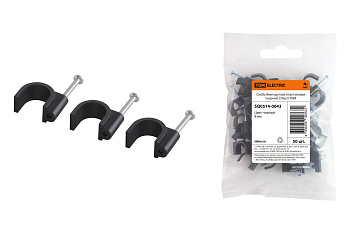 TDM Скоба 8мм круглая пластиковая (черная) (50шт) SQ0514-0043