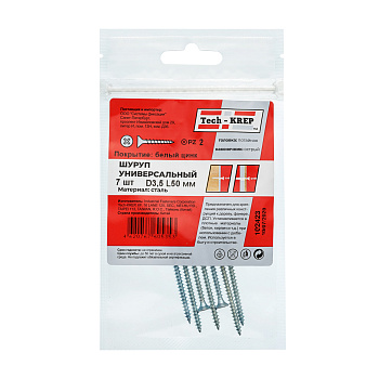 Tech-Krep Саморез ШУц 3,5х50 пот. гол. (7 шт) - пакет 102423