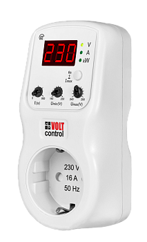 Новатек-Электро Однофазное реле напряжения вилка- розетка РН-101М1,16А, 220В, в розетку, индикация напряжения, ограничение тока, защита от нагрева