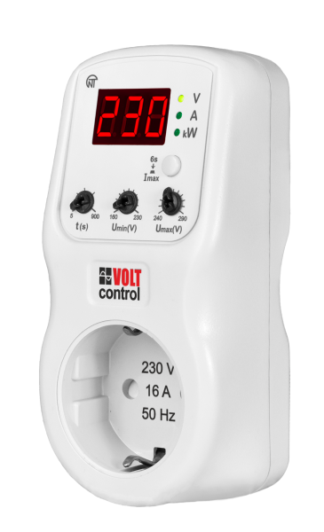 Новатек-Электро Однофазное реле напряжения вилка- розетка РН-101М1,16А, 220В, в розетку, индикация напряжения, ограничение тока, защита от нагрева