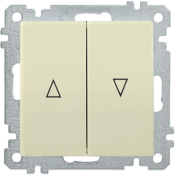 IEK ВС10-1-5-Б Выключатель двуклавишный жалюзи BOLERO кремовый EVB25-K33-10