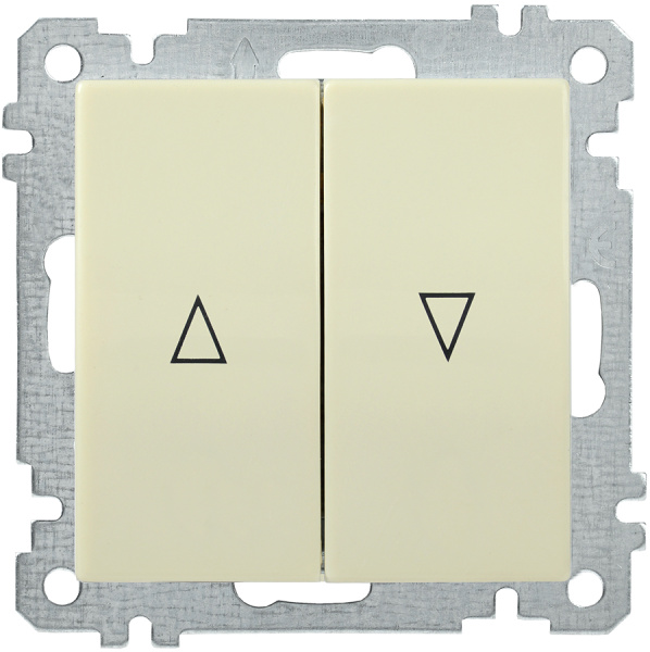 IEK ВС10-1-5-Б Выключатель двуклавишный жалюзи BOLERO кремовый EVB25-K33-10