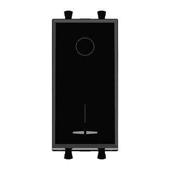 DKC Выключатель двухполюсный одноклавишный модульный, "Avanti", "Черный квадрат", 1 модуль