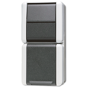 JUNG Комбинация - розетка и однополюсный выключатель для накладного монтажа IP44 871W