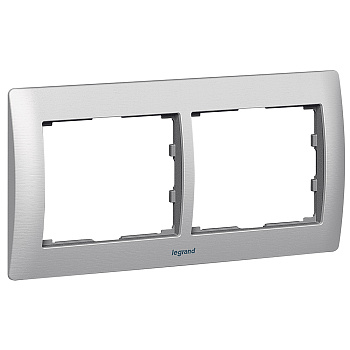 Legrand Galea Life Тертый Алюминий/Brushed Aluminium Рамка 2-я гориз 771952