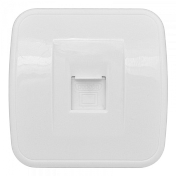EKF Basic Минск Белый Розетка RJ-45, 1А, 120В, ОП