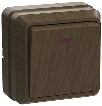 IEK OKTAVA ВС20-1-1-ОД Выключатель 1кл с инд. 10А откр.уст. (дуб)