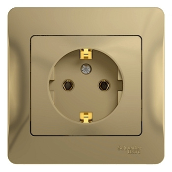 Systeme Electric Glossa Титан Розетка с/з (в сборе с рамкой)