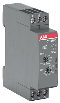 ABB Реле времени CT-VWC.12 компактное (импульс при включ.) 24-48B DC, 24-240B AC (7 диапазонов времени 0,05с...100ч) 1ПК 1SVR508130R0000