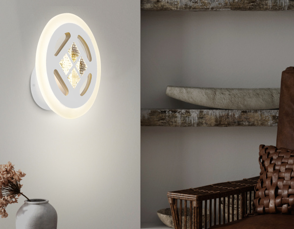 Купить Ambrella Настенный светодиодный светильник FA2955 WH белый 4200K/3000K/6400K 20W 200*200*70