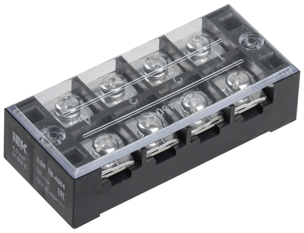 IEK Блок зажимов БЗН ТВ-4504 4,5 мм2 45A 4 пары