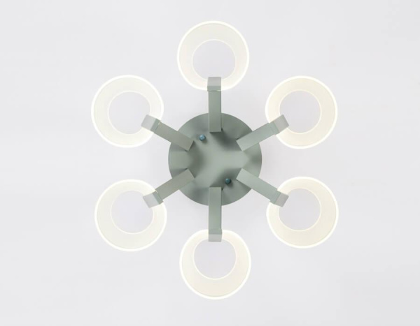 Купить Ambrella Потолочная светодиодная люстра с пультом AK4022/6 GR/S серый/песок 72W D600*260 (ПДУ РАДИО 2.4)