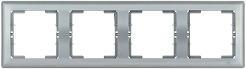 IEK РГ-4-БС Рамка 4 мест. гориз. BOLERO серебряный EMB40-K23