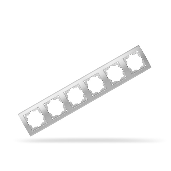 UNIVersal "Бриллиант" Рамка "Серебро" 6-ти местная горизонтальная 1035