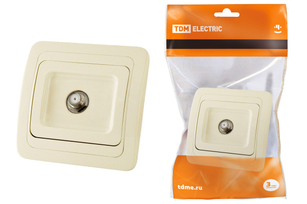 TDM Розетка TV (SAT) F-типа сл. кость "Валдай" SQ1804-0140