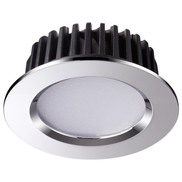 Novotech 357908 NT19 090 хром Встраиваемый светильник IP44 LED 4000K 10W 100-265V DRUM
