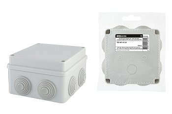 TDM Распаячная коробка ОП 110х110х70мм, крышка на винтах, IP55, 8вх. инд. штрих-код SQ1401-0124