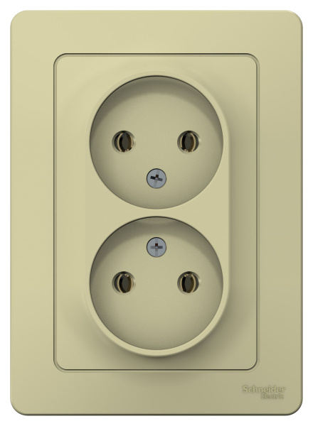 Купить Systeme Electric Blanca внутр Беж Розетка 2-ая б/з без шторок,16А, 250В