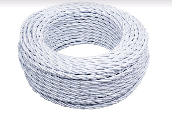 BIRONI Белый глянец Витой провод 2*2,5 10м B1-425-071-10