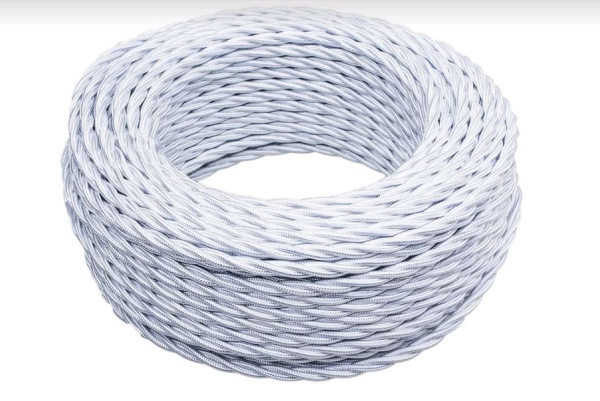 BIRONI Белый глянец Витой провод 2*2,5 10м B1-425-071-10