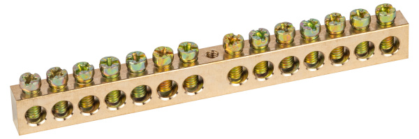 ЭРА Шина ЭРА NO-122-33 PEN земля-ноль 8х12мм 14/1 латунная крепеж по центру