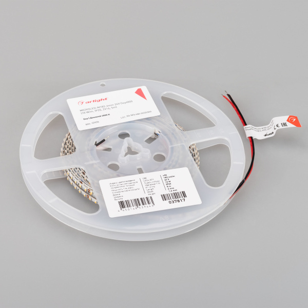Купить Arlight Лента MICROLED-M182-4mm 24V Day4000 (10 W/m, IP20, 2216, 5m) (узкая) 037817