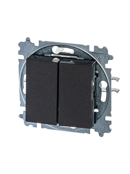 Купить ABB EPJ Levit антрацит / дымчатый чёрный Выключатель 2-клавишный 2CHH590545A6063